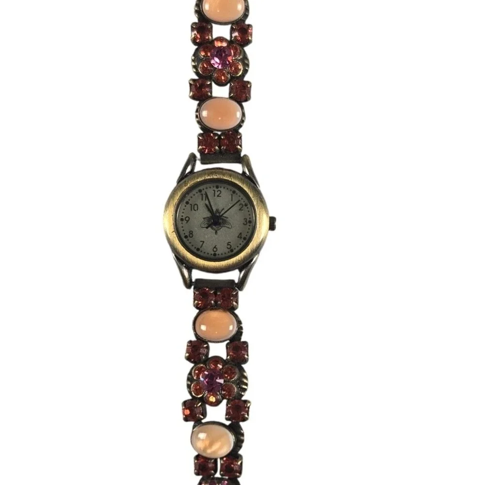 Marcy DeMarco La Contessa Bracelet Watch‎ Rhinestone Vintage Whimsical Jewelry